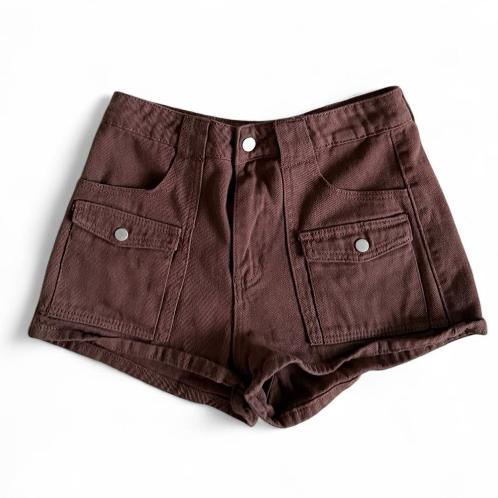 SHEIN Chocolate High Waist Women's Shorts